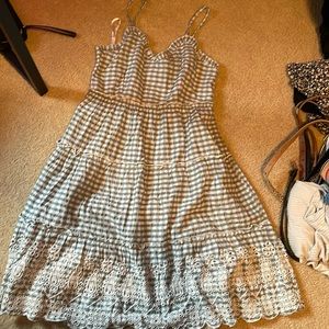 plaid light blue women’s sun dress